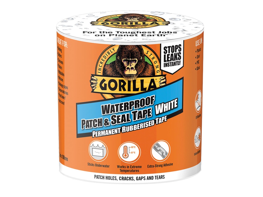 Gorilla® Waterproof Patch & Seal Tape 100mm x 3m White