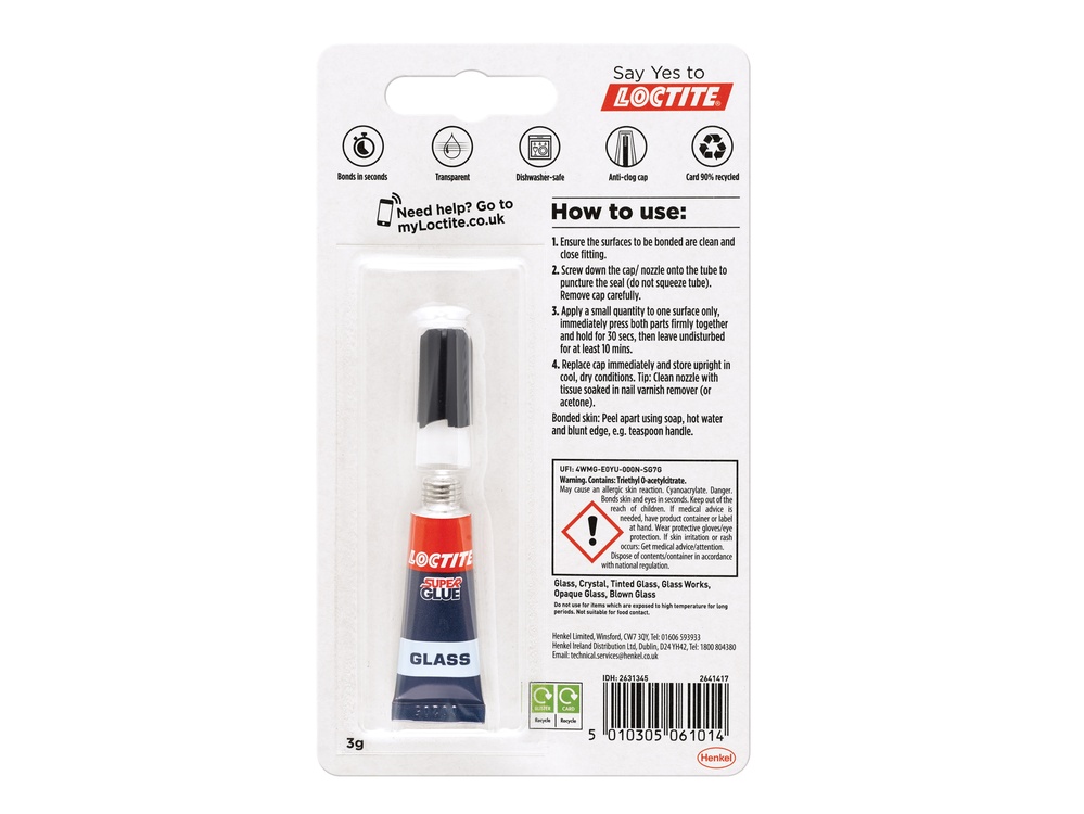Super Glue Glass Tube 3g