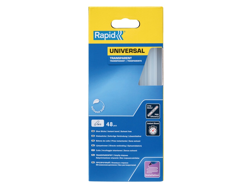 Universal Glue Sticks, Transparent 12 x 190mm (Pack 48)