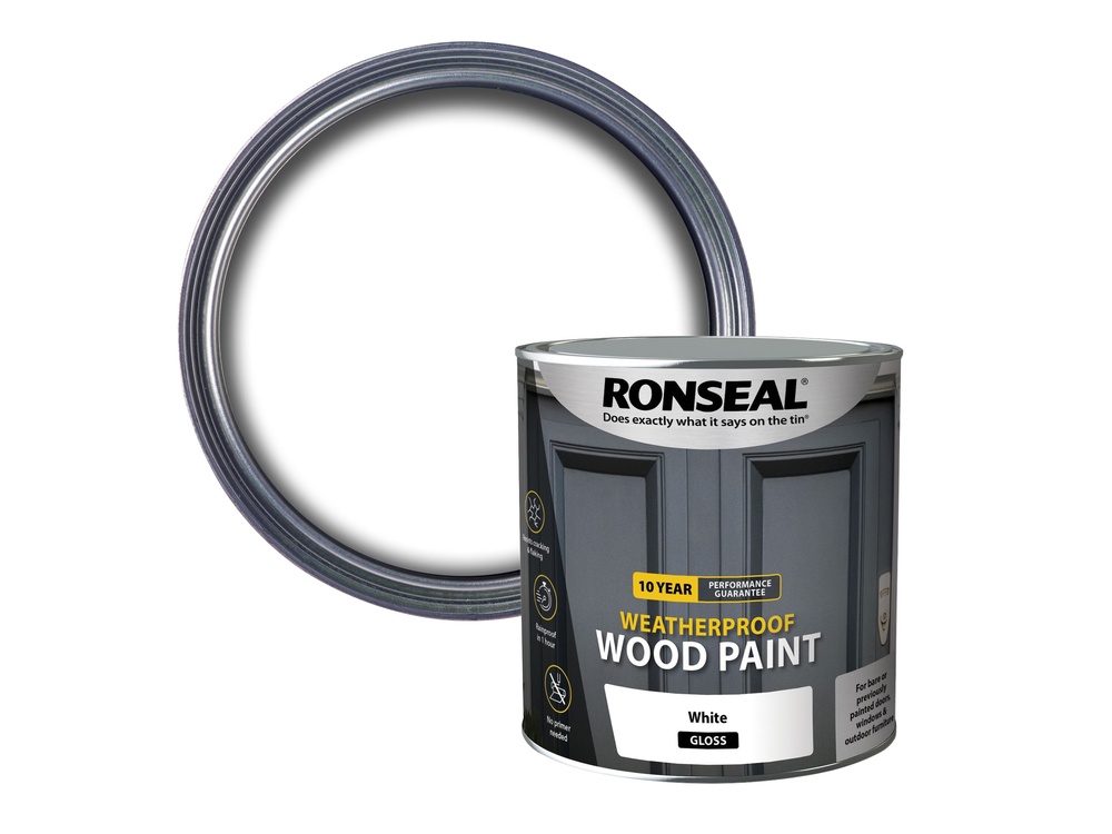 10 Year Weatherproof Wood Paint White Gloss 2.5 litre