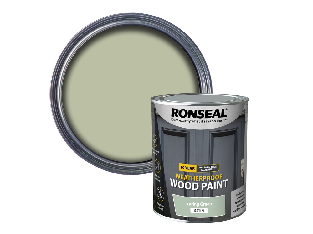 10 Year Weatherproof Wood Paint Spring Green Satin 750ml