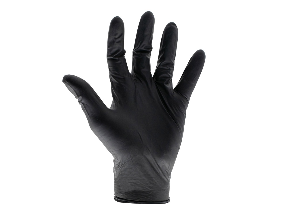 Black Heavy-Duty Nitrile Disposable Gloves Large Size 8 (Box of 100)