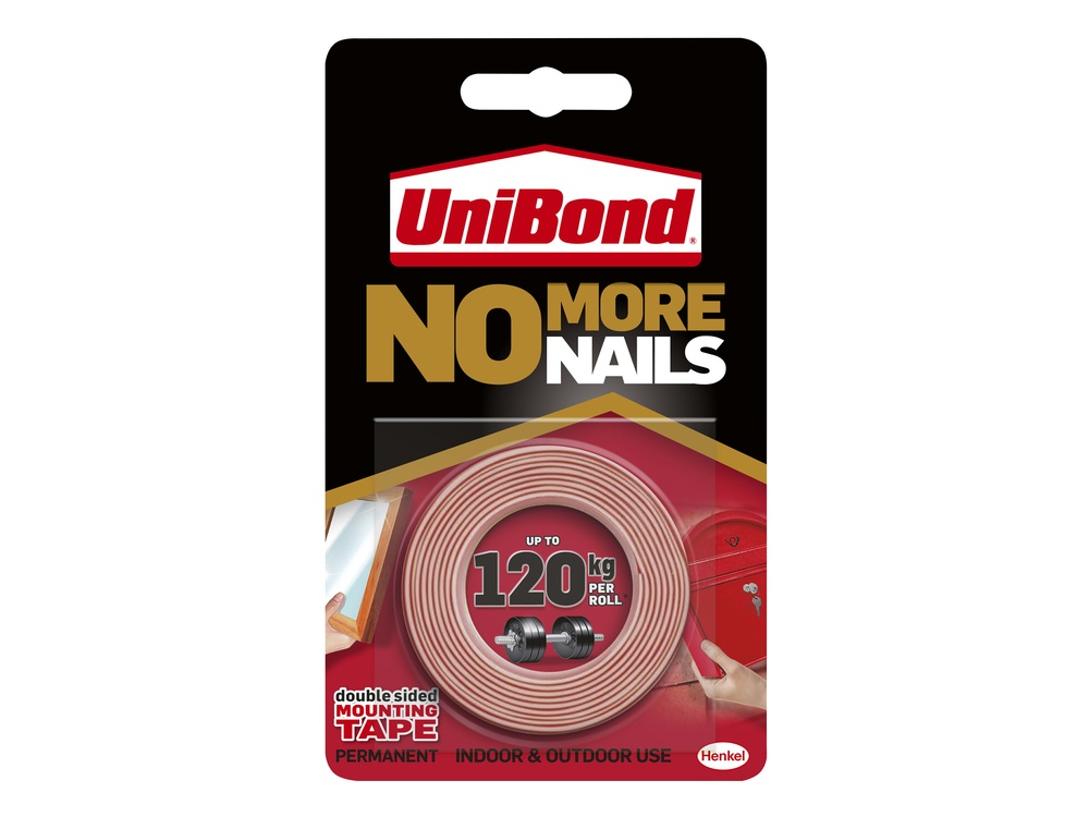 No More Nails Indoor & Outdoor Permanent Mounting Tape Roll 19mm x 1.5m