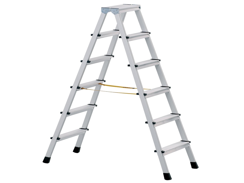 Anodised Double-Sided Steps, Open 0.71m 2 x 3 Rungs