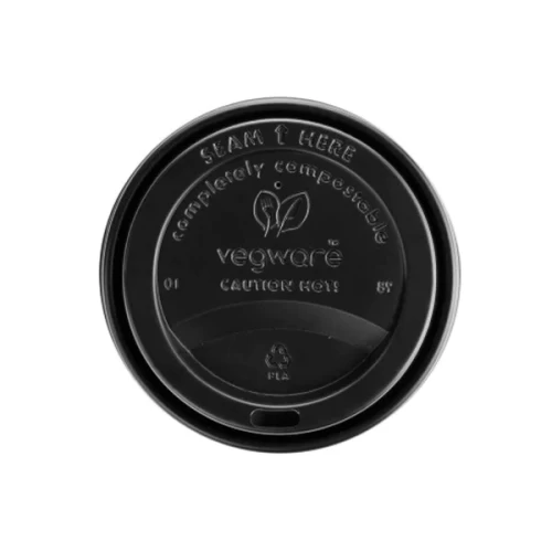 *PACK 50* Vegware 12oz Black Hot Cup Lid (Pack 50)
