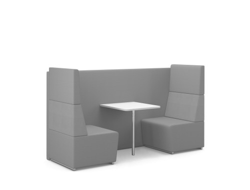 Fifteen Diner Agile Co Working 2 Seater High Back Diner Unit Silver Floor Rails