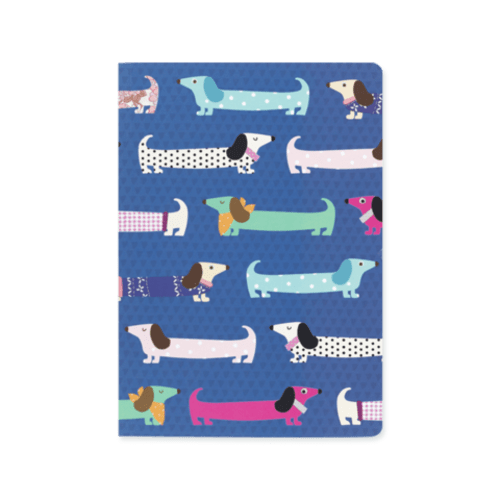 Sausage Dog A5 Deluxe Notebook - Blue