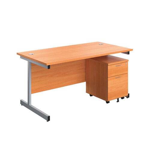 FF First Rectangular Desk with Mobile Pedestal