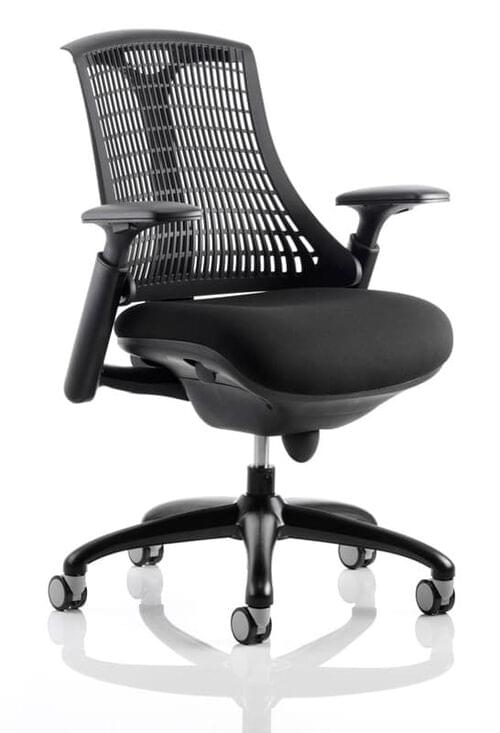 Flex Task Operator Chair with Black Fabric Seat and Arms