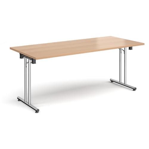 Rectangular folding leg table with straight feet