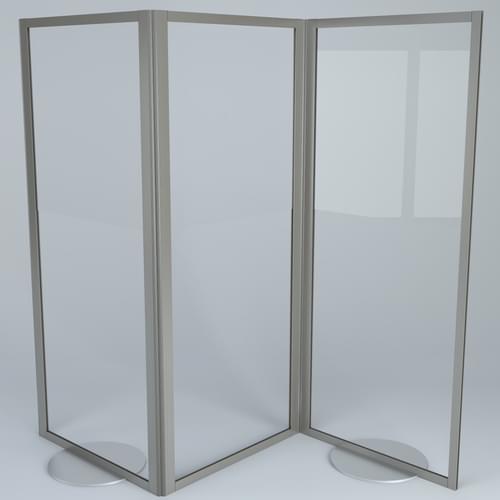 Folding 3 Panel Freestanding Transparent PPE Hygiene Divider Screen - 1800 x 2000mm