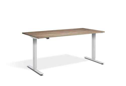 Zero Dual Motor Desk 1600 X 700mm White Grey Nebraska Oak Zero Dual Motor Desk 1600 X 700mm White Grey Nebraska Oak
