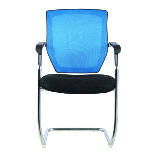 Anstey Medium Back Two Tone Designer Mesh Cantilever Visitor Chair with Sculptured Lumbar, Spine Support and Integrated Armrests Blue