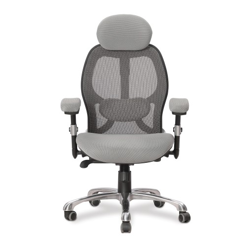 Willard Ergonomic Luxury High Back Executive Mesh Chair with Chrome Base Certified for 24 Hour Use - Grey