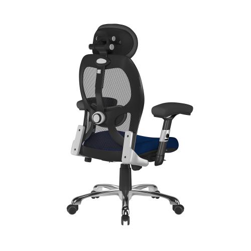 Willard Ergonomic Luxury High Back Executive Mesh Chair with Chrome Base Certified for 24 Hour Use - Coloured  seat pad Scuba/Blac