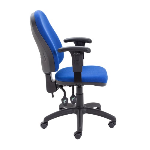 First High Back Operators Chair with T-Adjustable Arms 640x640x985-1175mm Blue KF839245