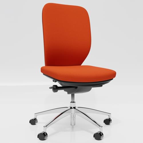 Lily Upholstered Back Premium Chrome Base Task Chair No Arms Red Premium Chrome Base Task Chair, Task Chairs Without Arms