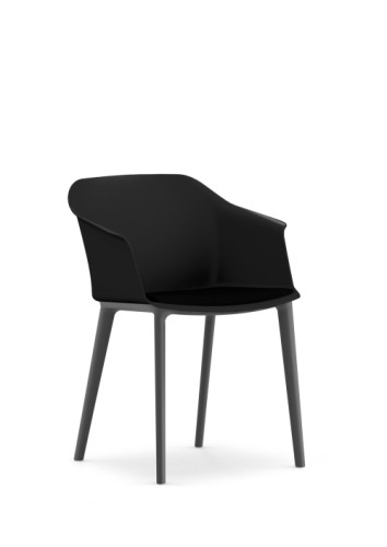 Matt Meeting Chair With Seat Pad Anthracite Frame