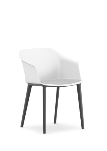 Matt Meeting Chair With Seat Pad White Frame