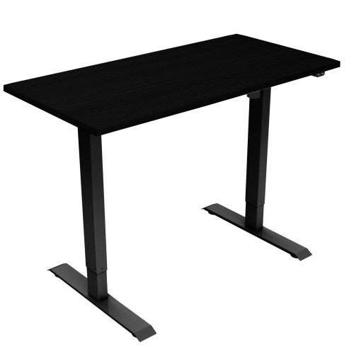 Darwin Single Motor Height Adjustable Desk Black Frame Black Top 1400x800mm