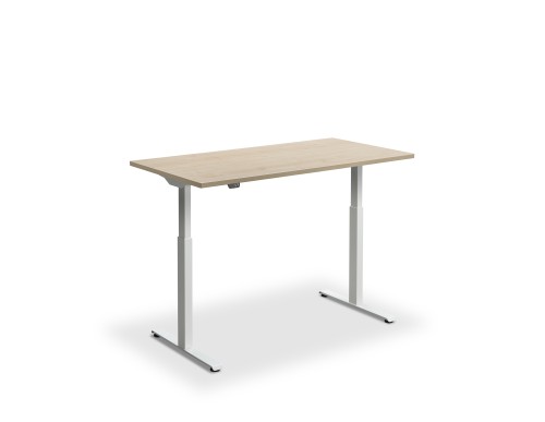 Rusa Height Adjustable Desk 1200 x 700mm Maple White Frame