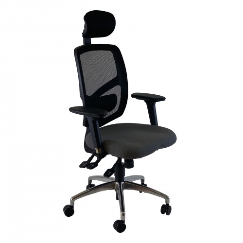 Uni 12 Ergonomic Task Operator Chair Havana Black Chrome Base Multi Function Arms Headrest