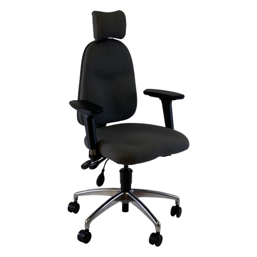 Uni 1 Ergonomic Task Operator Chair Havana Black Chrome Base Multi Function Arms Headrest