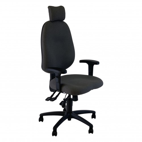 Uni 4 Ergonomic Task Operator Chair Xtreme Havana Black Fabric Height Adjustable Arms Headrest