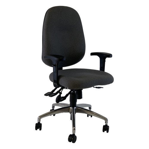 UNI 4 Ergonomic Task Operator Chair Havana Black Chrome Base Height ...