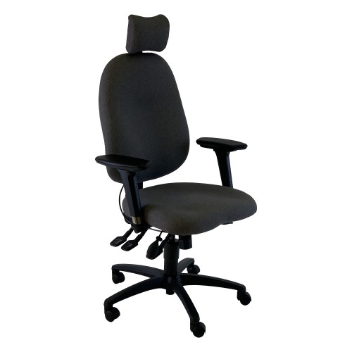 Uni 5 Ergonomic Task Operator Chair Havana Black Multi Function Arms Headrest