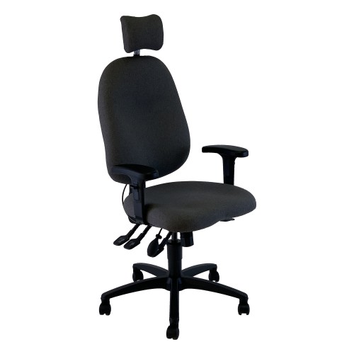 Uni 5 Ergonomic Task Operator Chair Xtreme Havana Black Fabric Height Adjustable Arms Headrest