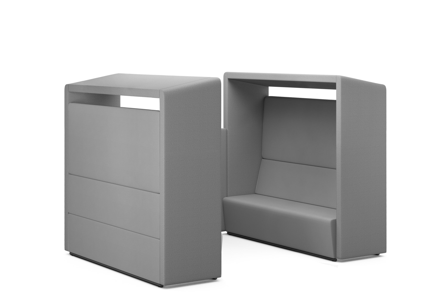 Fifteen Agile & CoWorking 6 seater Six Seat Sofa Pod Unit Black Floor