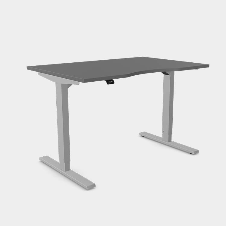 Zoom Single Height Adjustable Desk - Double purpose scallop, 1400 x ...