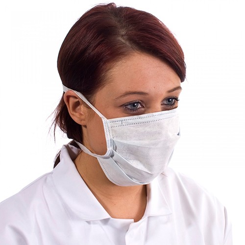 TIE-BACK Disposable Surgical Non-Woven Face Mask White (Box 50)