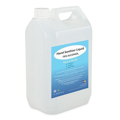 Hand Sanitiser Liquid 75% Alcohol 5L Refill Bottle