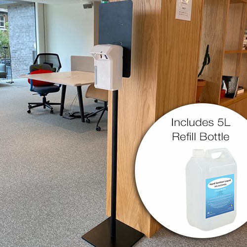 Automatic Hand Sanitiser Spray Dispenser Battery Operated includes 5L Refill FREE STANDING