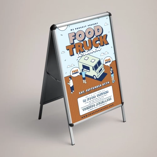 A1 A Frame with 2 Waterproof Posters (both same design)