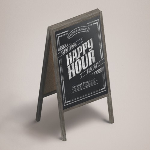 Chalk Board - 1000x600mm UV Printed Board both sides