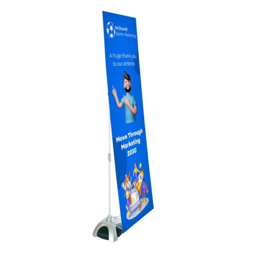 Y-Band Outdoor Banner Stand 650mm Wide. Frame with one Banner