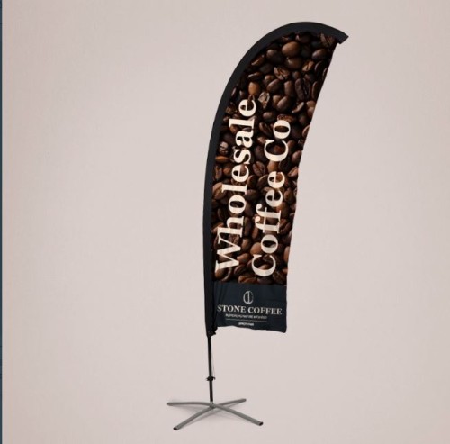 Feather Flags - Printed 1 side, Large Cross base, 4.9m High Including Pole