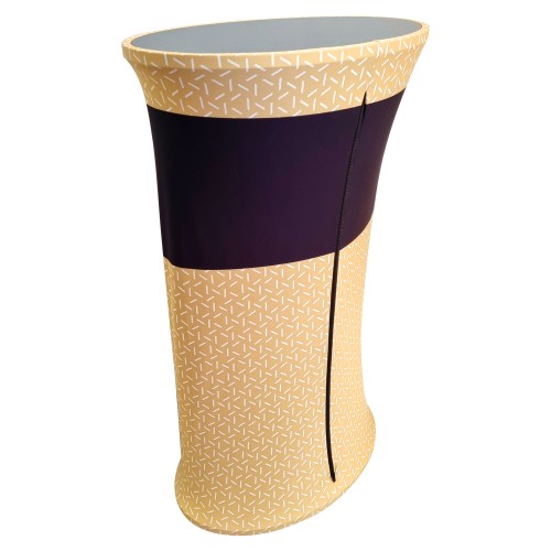 Oval Fabric Tube Counter Stand with Graphics
