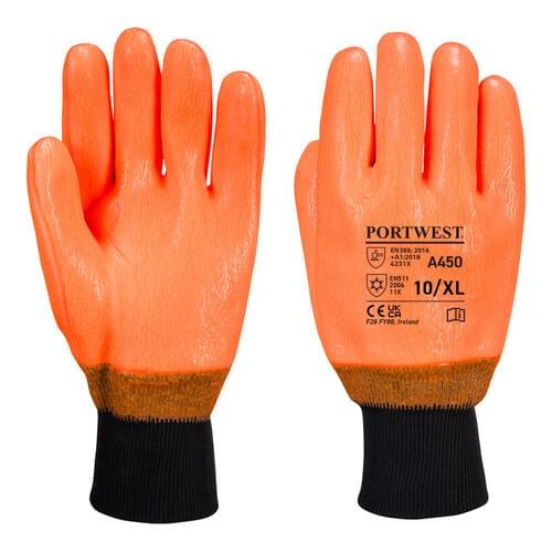 Portwest A450 Weatherproof High Visibility Glove Orange XL