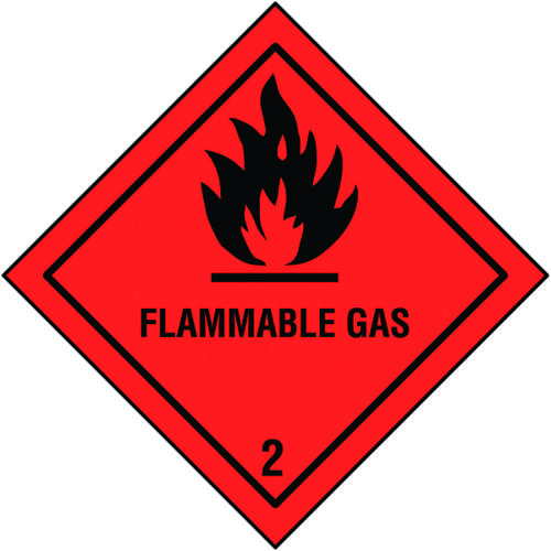 Flammable Gas Self Adhesive Hazard Warning Diamonds 200x200mm Self Adhesive Vinyl