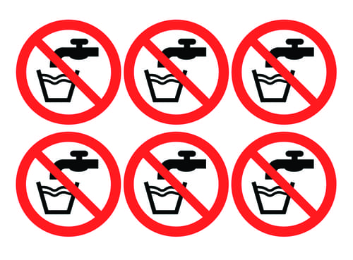 Do Not Drink Symbols Labels 100mm Self Adhesive Vinyl (Pack of 30)