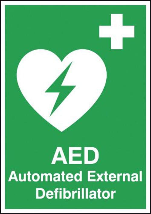 Automated External Defibrillator 420x297mm 1.2mm Rigid Plastic