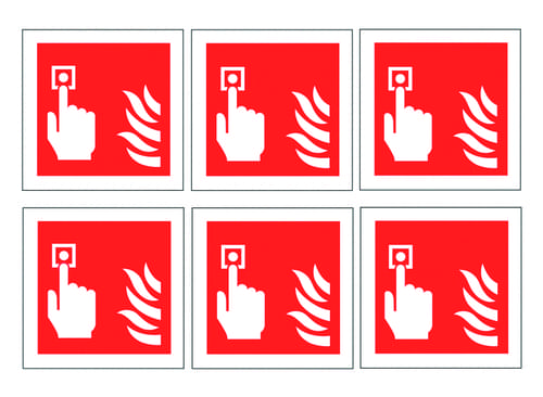 Fire Alarm Call Point Symbols Labels 100mm Self Adhesive Vinyl (Pack of 30)