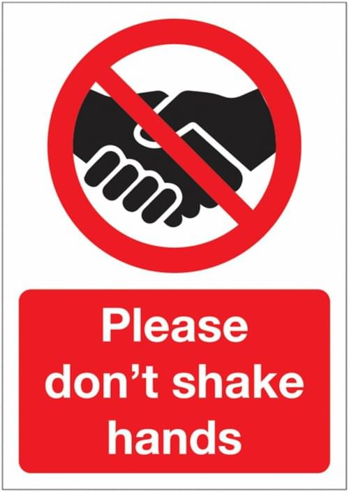 Social Distancing Please Dont Shake Hands A3 Sign Permanent Self Adhesive Vinyl