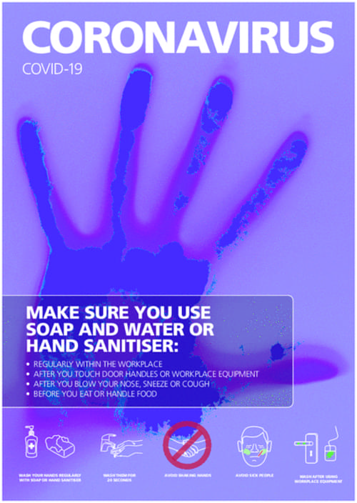 Covid 19 Make Sure You Use Soap and Water or Hand Sanitiser A1 Laminated Poster