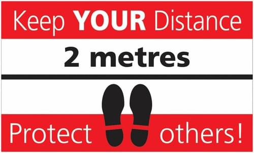 Social Distancing Keep Your Distance, Protect Others Rectangular Floor Sign 300x500mm Self Adhesive Vinyl
