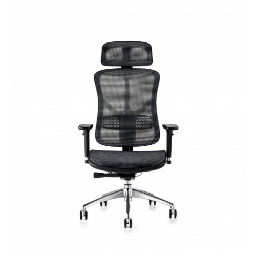 F94 101 Series Ergonomic Synchronised Mechanism Black Soft Weave Back & Seat Chair with Executive Head Rest & 3D Adjustable Arms